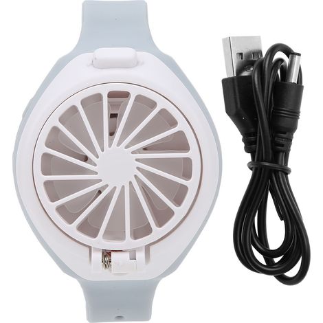Mini-USB-wiederaufladbarer Uhrenventilator für Kinder und Schüler – Grau (1/5)