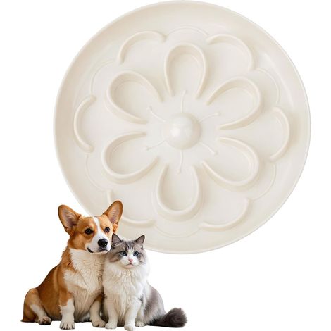 Gamelle anti-glouton pour chat - Gamelle anti-glouton pour chat avec fond antidérapant, ralentit la vitesse de nourriture, passe au lave-vaisselle (1/5)