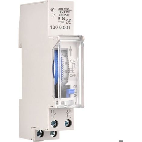 Minuterie mécanique de 24 heures Minuterie-minimale de 15 minutes,Batterie intégrée,SUL180a AC220-240V Gris-SUL180a AC220-240V Gris