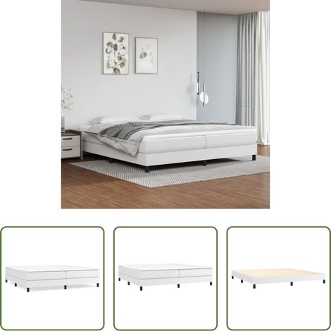 vidaXL Weiß -  Boxspringbettgestell Weiß 200x200 cm Kunstleder (1/5)