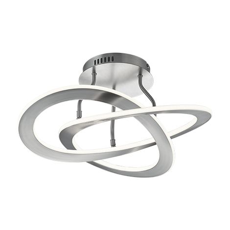 OAKLAND PLAFONIERA LED 40W 5200lm, 3000K ACCIAIO SATINATO DIMMERABILE CON INTERRUTTORE A PARETE D. 53CM (1/2)