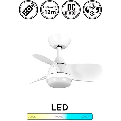 Ventilador de techo con luz silencioso DC con mando Blanco Pirlo 60 cm invierno-verano color luz regulable (1/4)