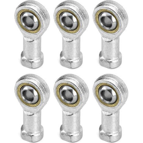 6 Pièces 8mm Embout Roulement à Rotule M8 x 1.25, Femelle Filétage Auto-Lubrifiantes (1/5)