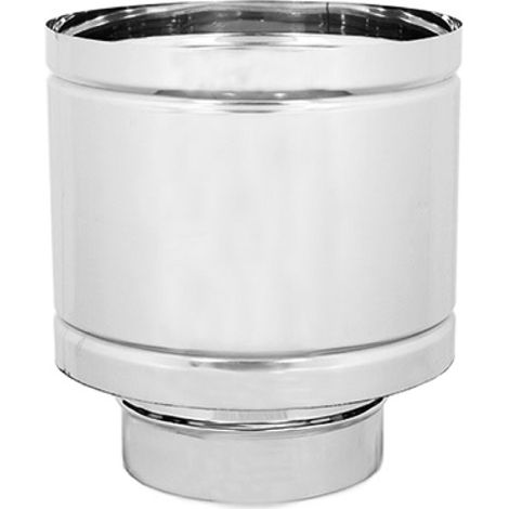 CAPPELLO ANTIVENTO MONOPARETE ACCIAIO INOX AISI 304 - ø140  - EUF