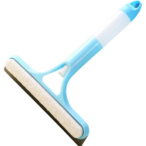 Raclette de Nettoyage Vitres avec Grattoir Silicone Souple Pare-brise, Carrelage, Porte de Douche - Anti Taches d'Eau (Bleu) (1/5)