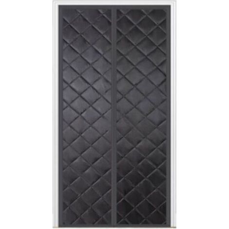 Rideau de porte isolant magnétique, protection contre le froid, blocage de la lumière, isolation phonique, 130 x 210 cm (noir) (1/4)