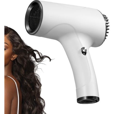 Sèche-cheveux sans fil - 500 W - Fonctionne sur secteur - Séchage rapide - Avec 2 vitesses - Silencieux et alimenté par piles - Pour femmes, hommes, chambre à coucher, dortoir, voyage (1/5)