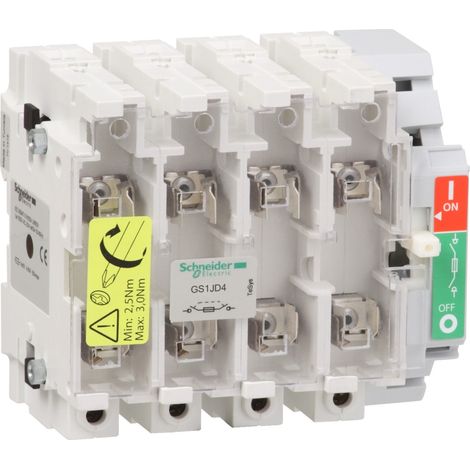 TeSys GS1 bloc de base interrupteur-sectionneur fusible 4P 4F NFC 100A SCHNEIDER GS1JD4 (1/2)
