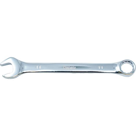 Dapetz ® 11mm Combination Spanner Fixed Head Open End Ring Wrench Mirror Polished Chrome Vanadium Steel Metric Hand Tool Heavy Duty (1/4)