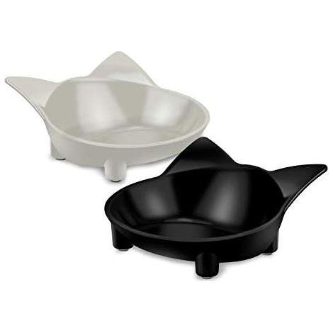 Gamelle Pour Chat - Mélamine Sans Bpa - Antidérapante Et Lavable Au Lave-Vaisselle - Pour Chat Et Chaton - Lot De 2 (1/5)