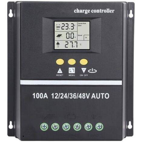 Régulateur de charge solaire MPPT 100A 12V 24V 36V 48V – Écran LCD – Double port USB – Efficacité jusqu'à 99,5% (1/5)