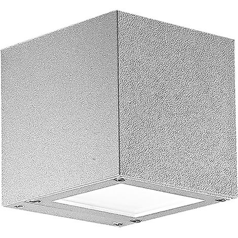 Silver Applique LED 4,5W Monoemissione Quadrata IP65 4000K Grigia - Illuminazione da Parete per Esterno in Alluminio pressofuso (1/5)