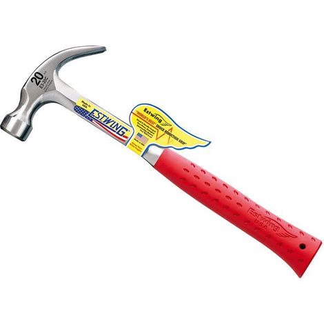 E3/20C Curved Claw Hammer - Red Vinyl Grip 560g (20oz) - ESTE320CRED