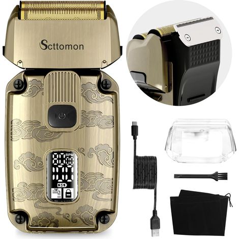 Men's Electric Leaf Razor Beard Repair Razor Head Razor Hair Trimmer Cordless Waterproof (1/5)