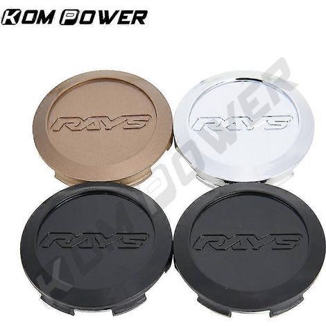Cache-moyeu de roue de course automobile, diamètre extérieur 64 mm et diamètre intérieur 62 mm, style sport, avec emblème 3D Rays, coloris bronze, argent et noir. (1/4)