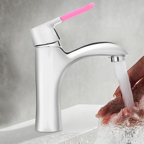 Robinet de lavabo en cuivre à encastrer, style moderne et épuré, avec eau chaude et froide, pour salle de bain. (1/5)