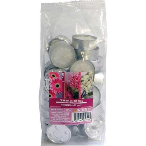 Tea-light candele decorative bianche 25 pezzi