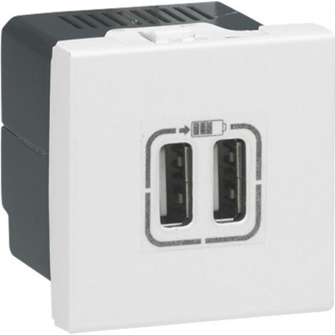 Prise USB double 230V / 5V 2 modules Legrand 077594