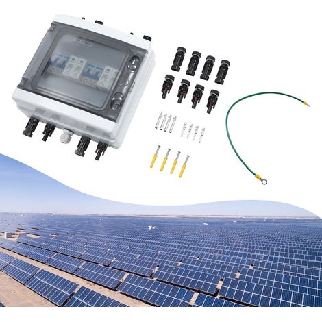 Disjoncteur solaire 40 A CC avec protection contre les surtensions Boîtier de raccordement PV pour panneau solaire 2 entrées 2 sorties 1000 V (1/5)