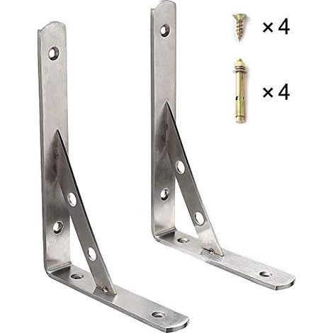 Supports Équerre d’étagère pour Charge Lourde - 350 200m Heavy Duty Support d'étagère en Angle de 90 Degrés Support d'angle Mural - Brace Attelle d'étagère Métal (2 Pièces) (1/5)