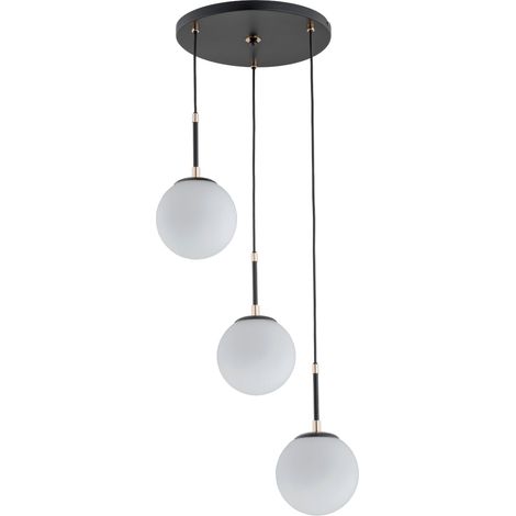 Suspension minimaliste noire cuivre 3xE14 SEBIA Alfa (1/3)
