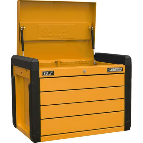 Sealey 4-Drawer Push-to-Open Topchest with Ball-Bearing Slides - Orange APPD4O
