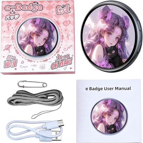 Badge Numérique À Épingle - Instantané De Photos Écran Tactile HD - Pin Badge Électronique Anime - Pour Adultes Convention Festival ACG Cosplay Événement Voyage (1/5)