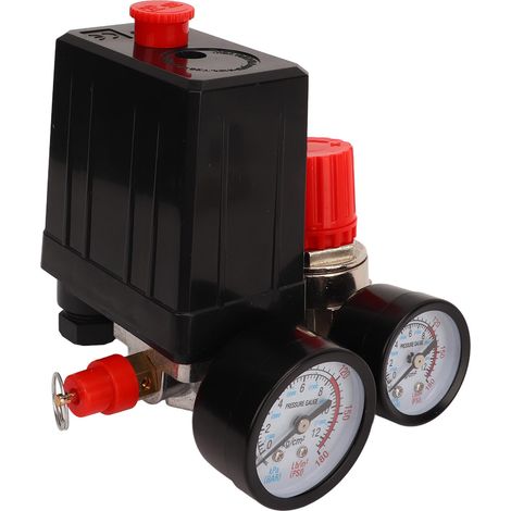 Kit compresseur d'air avec raccord rapide américain 3-en-1 et pressostat automatique (1/5)