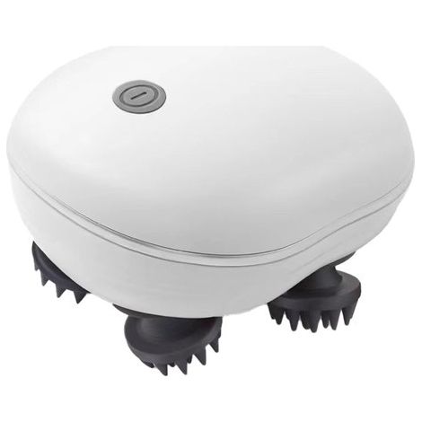 Masseur de cuir chevelu électrique sans fil – 28 boutons en silicone souple, 3 niveaux d'intensité, tête de massage amovible, étanche, pour les cheveux et le corps (1/5)
