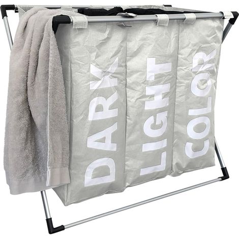 Organizador de ropa con 3 compartimentos - Blanco roto