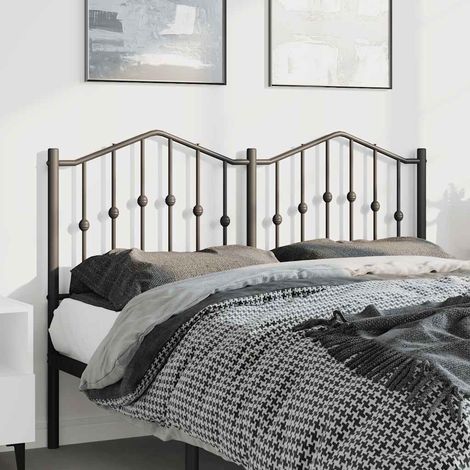 Cabecero de metal negro 135 cm vidaXL