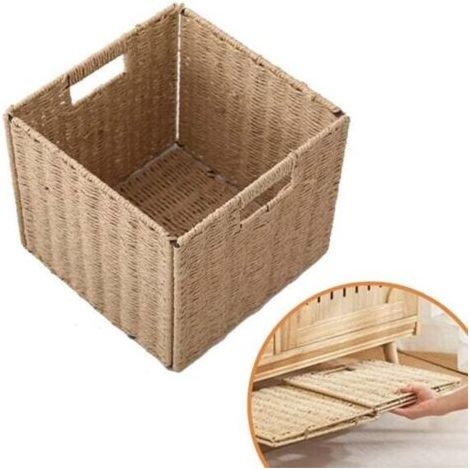 Organisateur 2-en-1 Pliable 25x25x25cm - Panier Rangement Sale & Jouets : Design Moderne pour Salon/Salle de Bain, Polyvalent, Poignées et Pliable (1/4)