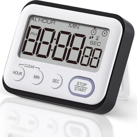 Digitaler Küchentimer, Magnetalarm, großes LCD-Display, Timer für Küche, Backen, Sport, Spiele, Büro, Studium