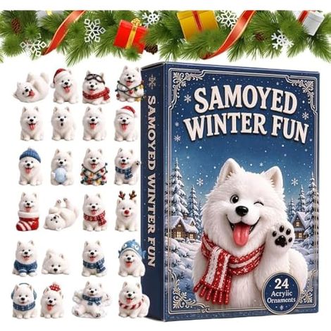 2026 Christmas Dog Countdown, 24 Day 2D Acrylic Cute Dog Advent Decor (1/5)