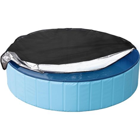 Housse de piscine ronde pliable pour chien avec cordon de serrage 160 cm (1/5)
