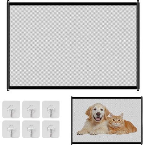 Barrière de Sécurité, 1 article Barriere sans Percage pour Escaliers, Barriere de Securite Enfant Extensible 110  72 cm, Pour Enfants et Aux Chiens Petits Moyens, Grands (1/5)