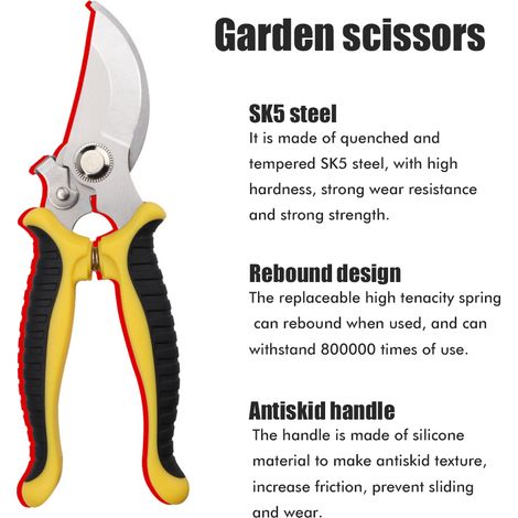 Hochleistungsfähige, rostfreie Baumschere, Gartenschere, Werkzeug für die Gartenpflege (1/4)