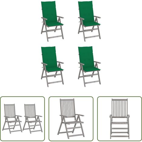 Hochlehner - Hochlehner Verstellbar 4 Stk. mit Auflagen Massivholz Akazie (1/5)