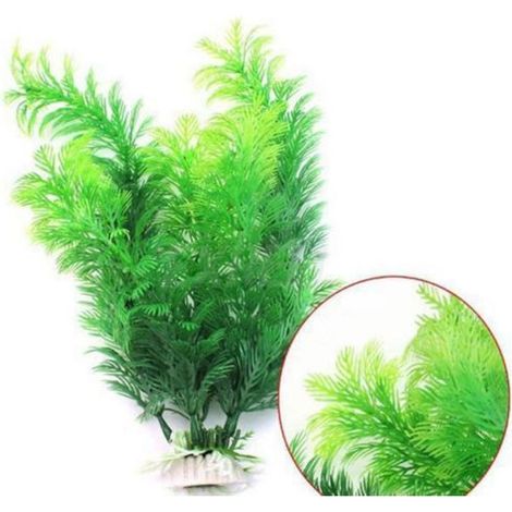 Trade Shop - Pianta 30 Cm Piantina Artificiale Per Acquario Piante Finte Plastica Addobbi - (1/2)