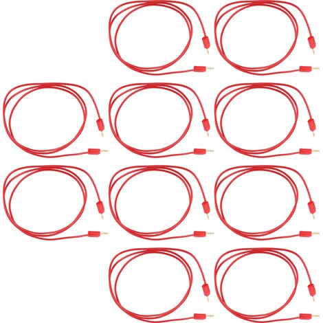 10 Ensembles de Câbles de Test Multimètre avec Connecteurs Banane en Laiton, Fils Électriques PVC 2mm Rouge (1/5)