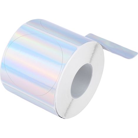1 Rouleau 400 Étiquettes Holographiques Rondes 2 Pouces Autocollantes Papier Thermique Direct pour Scrapbooking Décoration (1/5)