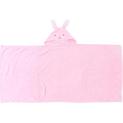 Badetuch mit Kapuze 70 x 140 cm rosa Hasen Cartoon Design