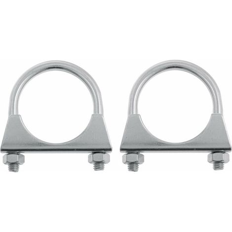 2x Collier pot échappement universel 67mm tracteur 2 vis tuyau tube acier fixation support serrage à vis voiture véhicule