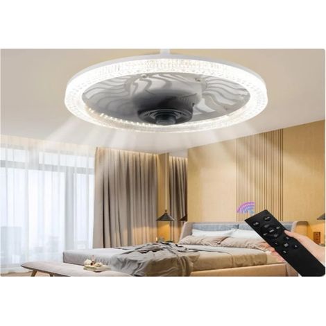 Innenhofbeleuchtung, Deckenventilatorleuchten, Schlafzimmer- und Flur-Deckenventilatorleuchten, einfache und integrierte Haushaltsventilatorleuchten mit E27-Fassung, elektrischer Fernbedienung (Weiß)