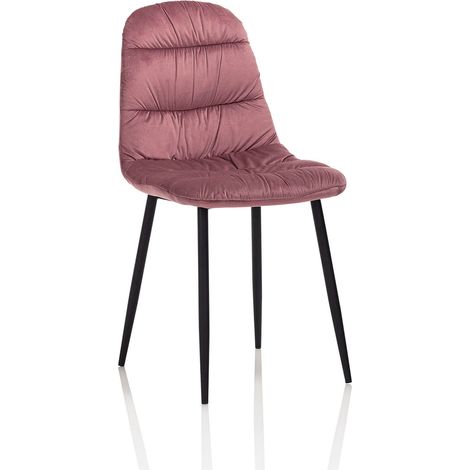 Set de 4 Chaises SANDY rose poudre (1/4)