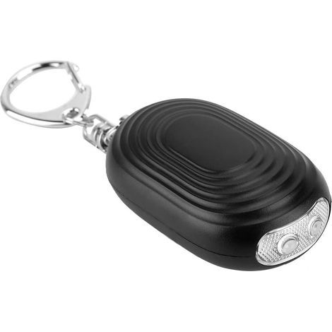 Alarme de Poche, Alarme Personnelle Alarme de Sécurité d'urgence Personnelle 120 DB avec Lumières LED Petit Porte-Clés Portable pour Femmes Eenfants, Personnes âgées, 6,9 x 3,8 x 2,5 cm (Noir) (1/5)