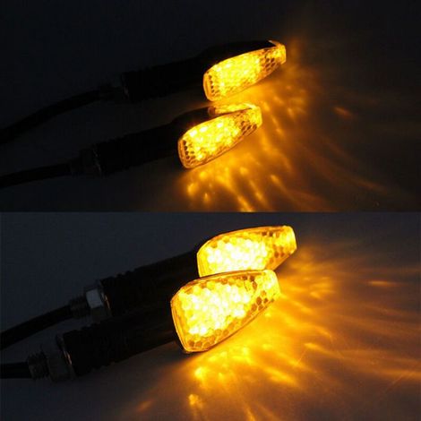Clignotants Moto - LED Ambre - Tension DC 12 V - Filetage 10 mm - Universel - Lot de 4 (1/5)