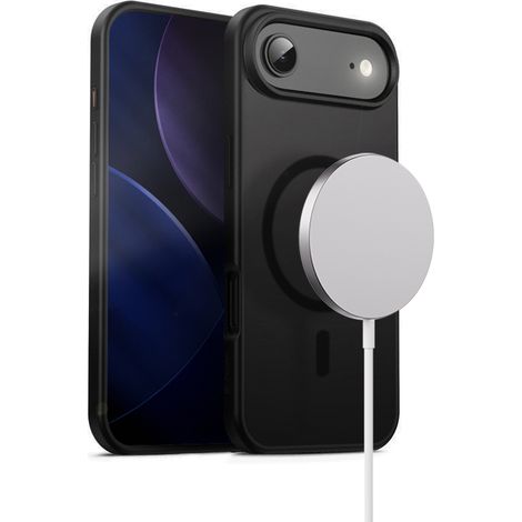 Crong Hybrid Frost MAG Cover - Custodia MagSafe per iPhone Air (Nero) (1/5)