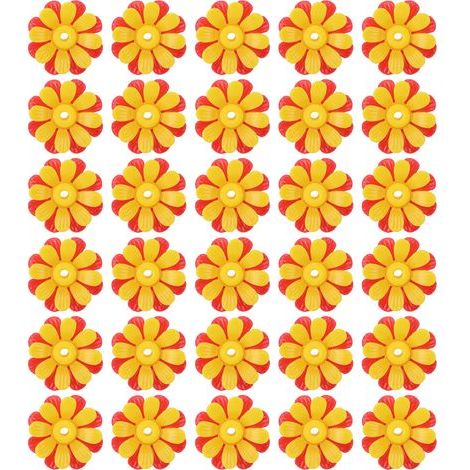 30 pièces mangeoires pour colibris fleurs de remplacement mangeoire à oiseaux aux couleurs vives pièces de ports d'alimentation faciles à nettoyer rouge + jaune (avec noyau) (1/5)