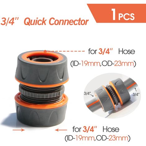 (L-1PCS) Raccord rapide pour tuyau d'arrosage 1/2 3/4 pouce, raccord d'arrêt d'eau pour lavage de voiture, joints de réparation de tubes d'irrigation 20/16 mm (1/5)